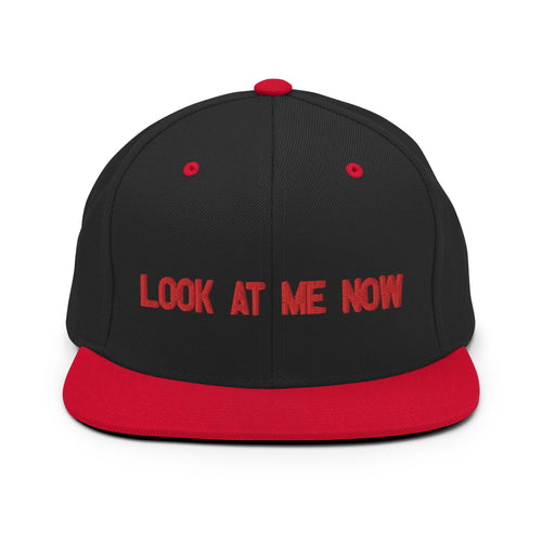 Look At Me Now, Wolf Grey Colorway Black Red Snapback Hat