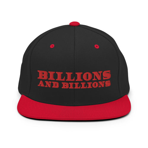 Billions And Billions, Red Text Black and Red Snapback Hat