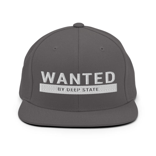 Wanted By Deep State Dark Grey Snapback Hat