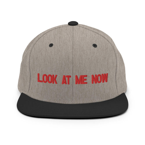 Look At Me Now, Wolf Grey Colorway Heather Grey Black Snapback Hat