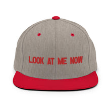 Load image into Gallery viewer, Look At Me Now, Wolf Grey Colorway Heather Grey Red Snapback Hat
