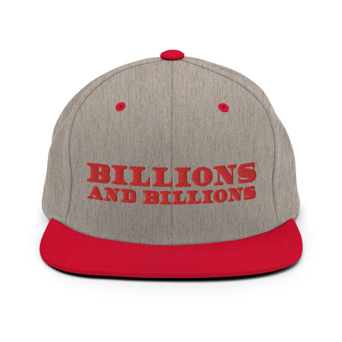 Billions And Billions, Red Text Heather Grey And Red Snapback Hat