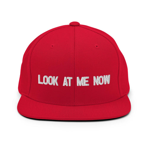 Look At Me Now, Wolf Grey Colorway Red Snapback Hat