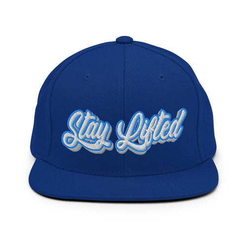 Stay Lifted, Blue Text Royal Blue Snapback Hat
