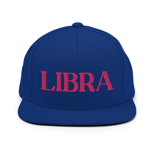 Libra, Pink Text Design Royal Blue Snapback Hat