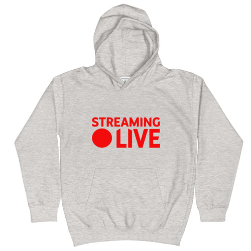Streaming Live Gaming, Podcaster Kids Unisex Heather Grey Hoodie
