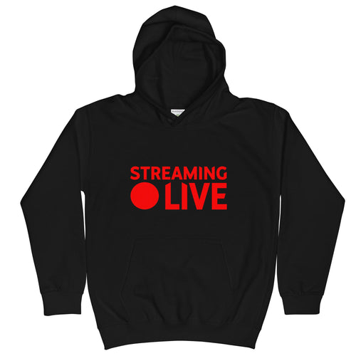 Streaming Live Gaming, Podcaster Kids Unisex Black Hoodie