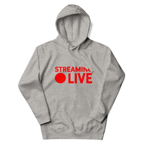Streaming Live Gaming, Podcaster Adults Unisex Carbon Grey Hoodie