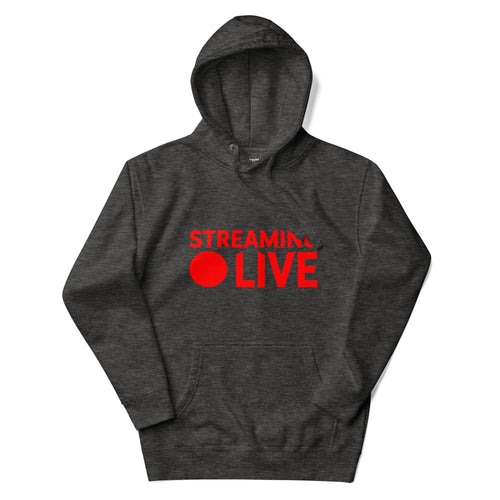 Streaming Live Gaming, Podcaster Adults Unisex Charcoal Heather Hoodie