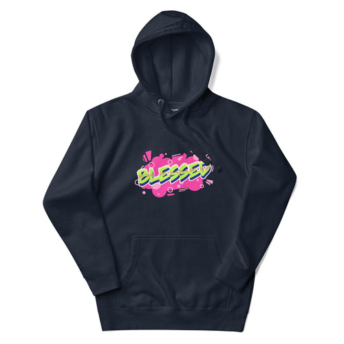 Blessed, bright inspirational Adults Unisex Navy Hoodie