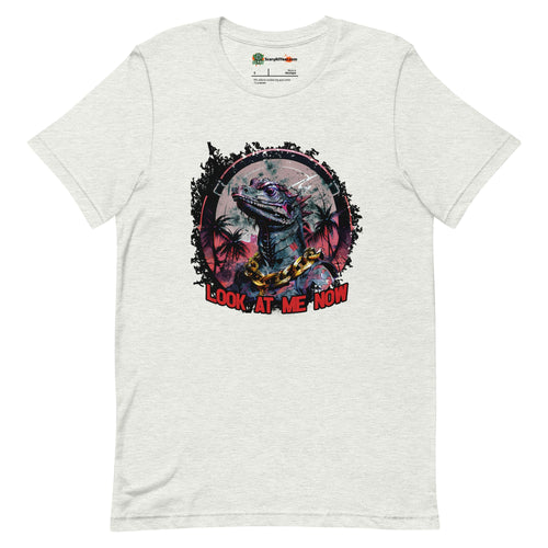 Look At Me Now, Brute Villain Lizard Character, Wolf Grey Colorway Adults Unisex Ash T-Shirt