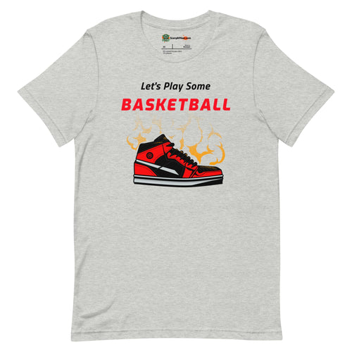 Let's Play Some Basketball, Sneakers Design Adults Unisex Athletic Heather T-Shirt