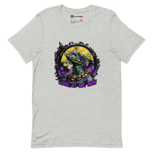 Look At Me Now, Brute Villain Lizard Character, Field Purple Colorway Adults Unisex Athletic Heather T-Shirt