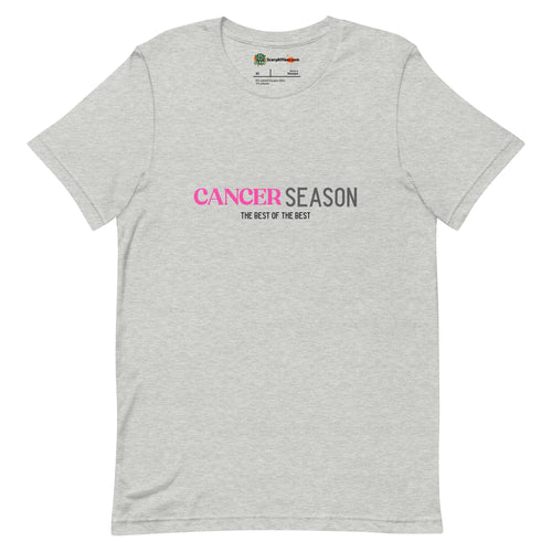 Cancer Season, Best Of The Best, Pink Text Design Adults Unisex Athletic Heather T-Shirt