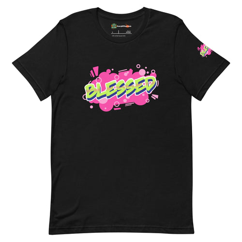 Blessed, bright inspirational Adults Unisex Black T-Shirt