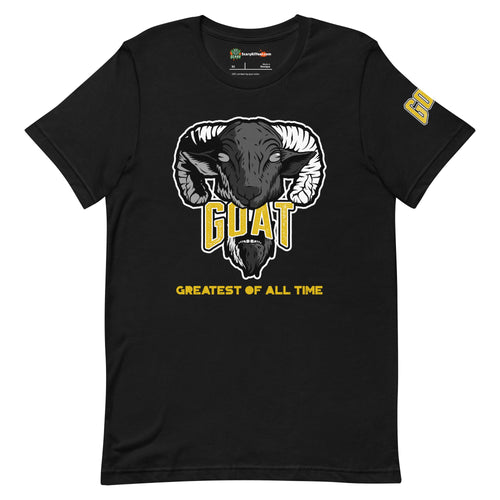 Greatest Of All Time GOAT, 12's Taxi Colorway Adults Unisex Black T-Shirt