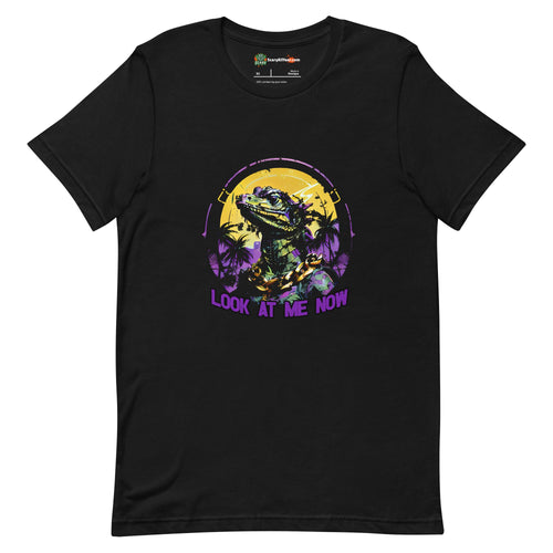 Look At Me Now, Brute Villain Lizard Character, Field Purple Colorway Adults Unisex Black T-Shirt