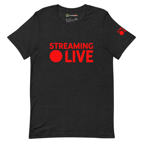 Streaming Live Gaming, Podcaster Adults Unisex Black heather T-Shirt