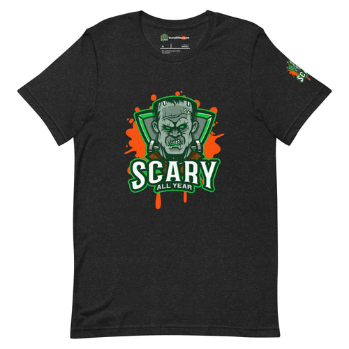 Scary All Year Logo Adults Unisex Black Heather T-Shirt