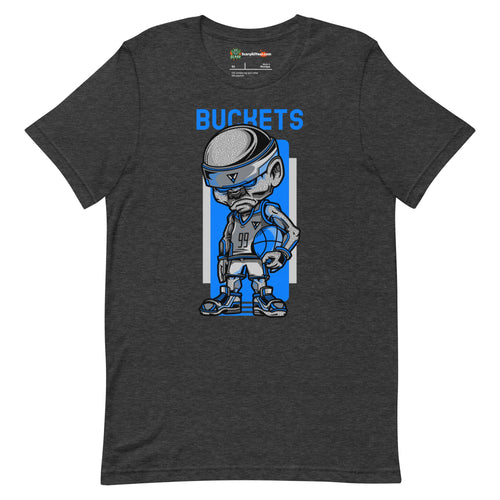 Buckets, Steet Basketball Character Adults Unisex Dark Grey Heather T-Shirt