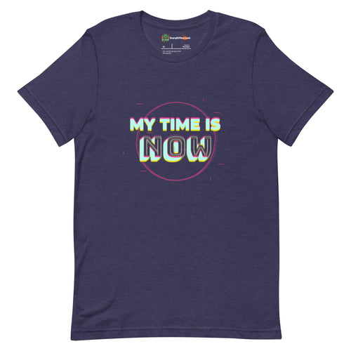 My Time Is Now, Inspirational, Motivational Adults Unisex Heather Midnight Navy T-Shirt