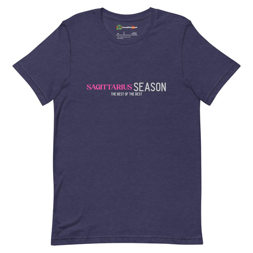 Sagittarius Season, Best Of The Best, Pink Text Design Adults Unisex Heather Midnight Navy T-Shirt