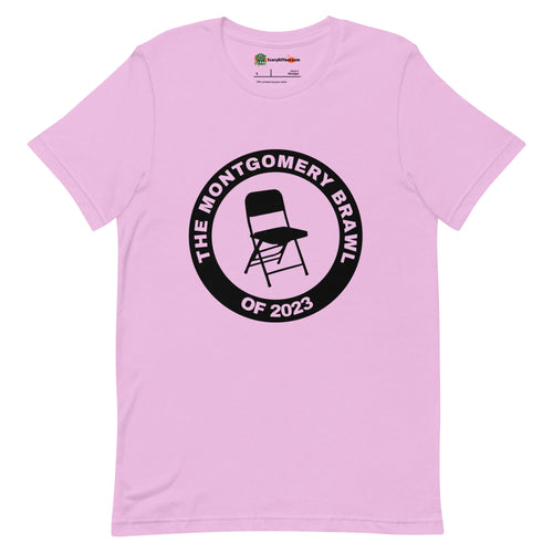 The Montgomery Brawl of 2023 Folding Chair Unisex Lilac T-Shirt