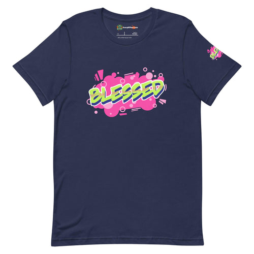 Blessed, bright inspirational Adults Unisex Navy T-Shirt