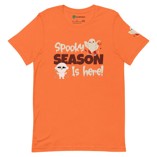 Spooky Season Is Here Cute Halloween Adults Unisex Orange T-Shirt