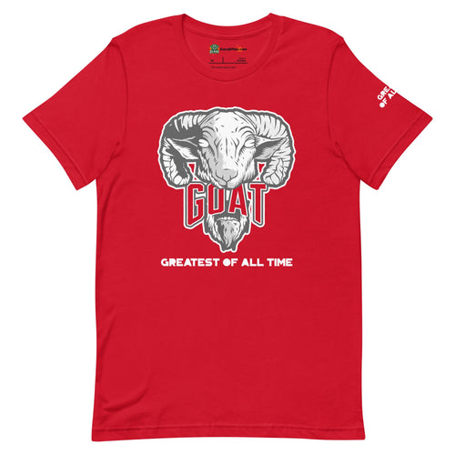 Greatest Of All Time GOAT, Wolf Grey Colorway Adults Unisex Red T-Shirt