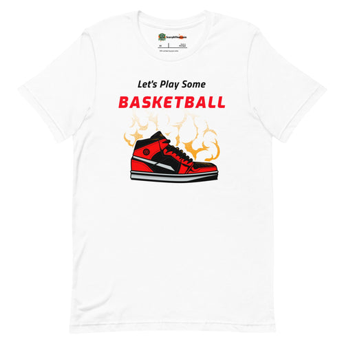 Let's Play Some Basketball, Sneakers Design Adults Unisex White T-Shirt