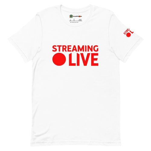 Streaming Live Gaming, Podcaster Adults Unisex White T-Shirt