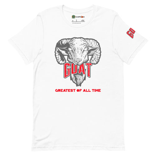 Greatest Of All Time GOAT, Wolf Grey Colorway Adults Unisex White T-Shirt