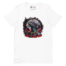Load image into Gallery viewer, Look At Me Now, Brute Villain Lizard Character, Wolf Grey Colorway Adults Unisex White T-Shirt

