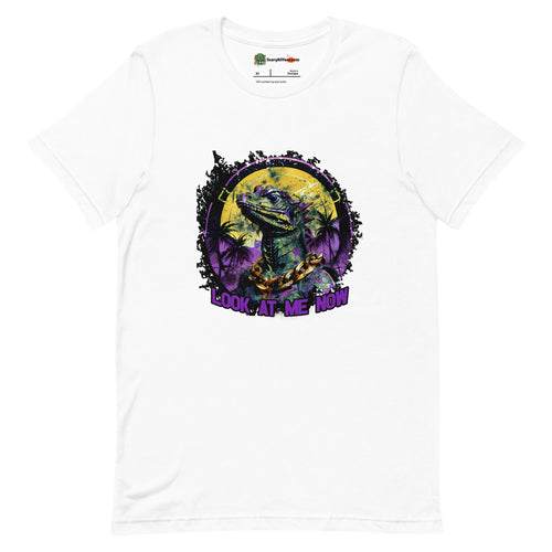 Look At Me Now, Brute Villain Lizard Character, Field Purple Colorway Adults Unisex White T-Shirt
