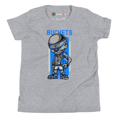 Buckets, Steet Basketball Character Kids Unisex Athletic Heather T-Shirt