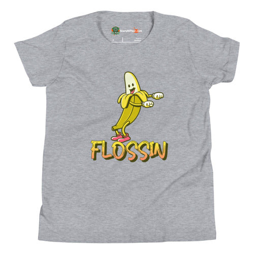 Flossin Banana, Dancing Character Kids Unisex Athletic Heather T-Shirt