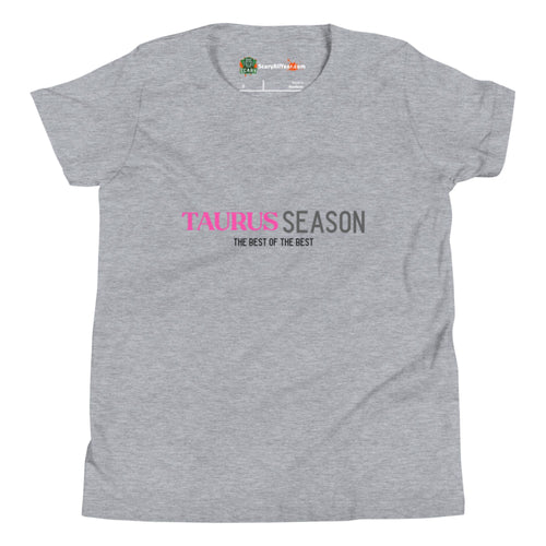 Taurus Season, Best Of The Best, Pink Text Design Kids Unisex Athletic Heather T-Shirt