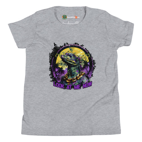 Look At Me Now, Brute Villain Lizard Character, Field Purple Colorway Kids Unisex Athletic Heather T-Shirt
