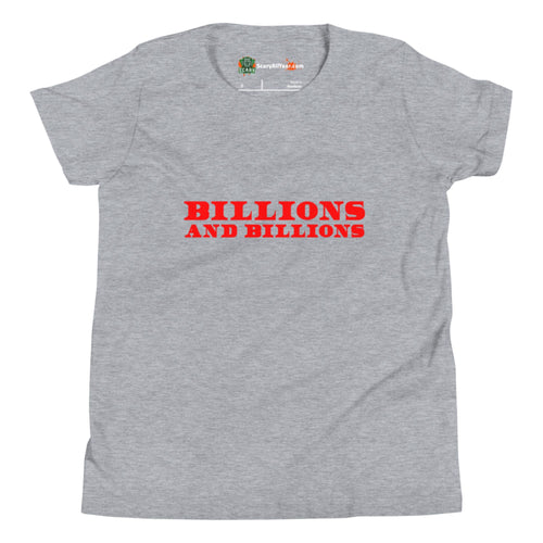 Billions And Billions, Red Text Kids Unisex Athletic Heather T-Shirt