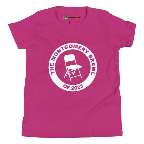 The Montgomery Brawl of 2023 Folding Chair Kids Unisex Berry T-Shirt