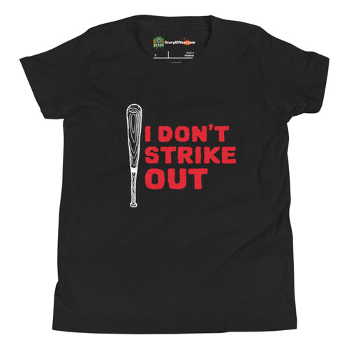 I Don't Strike Out, Baseball Bat Kids Unisex Black T-Shirt
