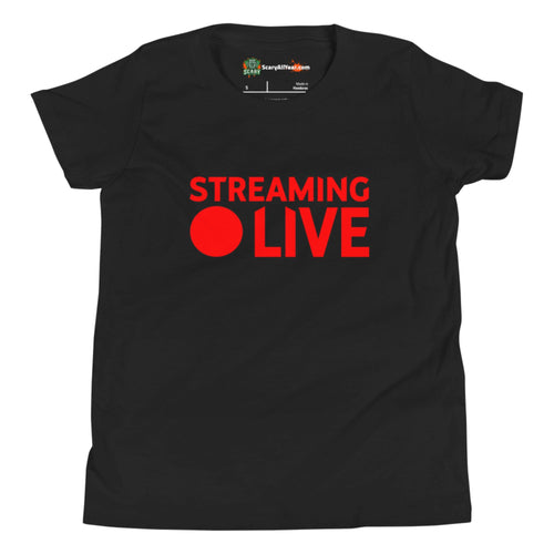 Streaming Live Gaming, Podcaster Kids Unisex Black T-Shirt
