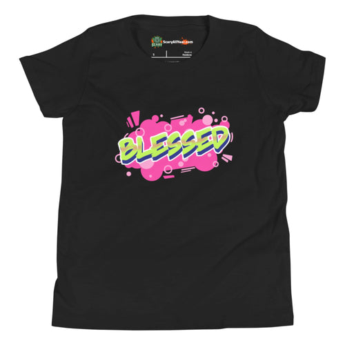 Blessed, bright inspirational Kids Unisex Black T-Shirt