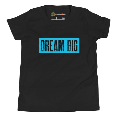 Dream Big Blue Design Kids Unisex Black T-Shirt