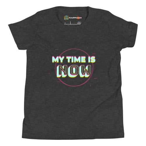 My Time Is Now, Inspirational, Motivational Kids Unisex Dark Grey Hather T-Shirt