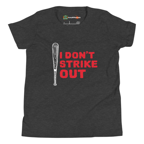 I Don't Strike Out, Baseball Bat Kids Unisex Dark Grey Heather T-Shirt