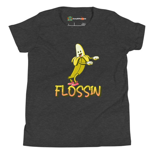 Flossin Banana, Dancing Character Kids Unisex Dark Grey Heather T-Shirt