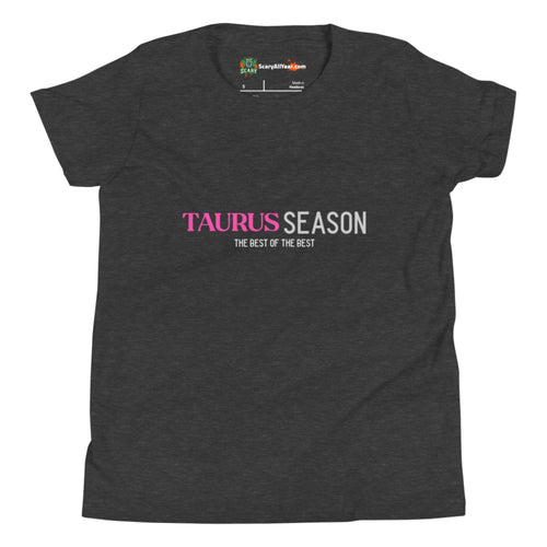 Taurus Season, Best Of The Best, Pink Text Design Kids Unisex Dark Grey Heather T-Shirt