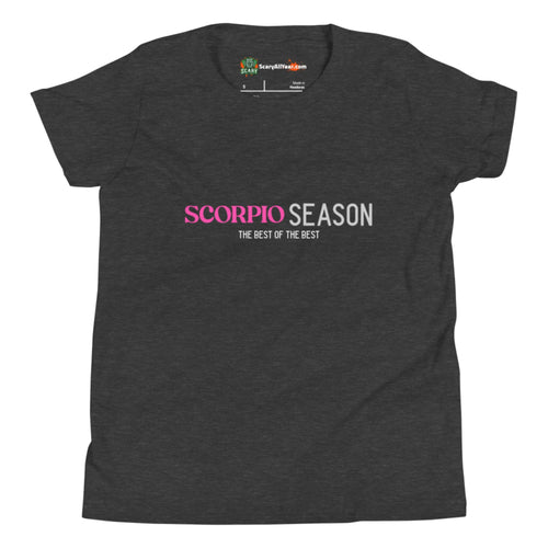 Scorpio Season, Best Of The Best, Pink Text Design Kids Unisex Dark Grey Heather T-Shirt